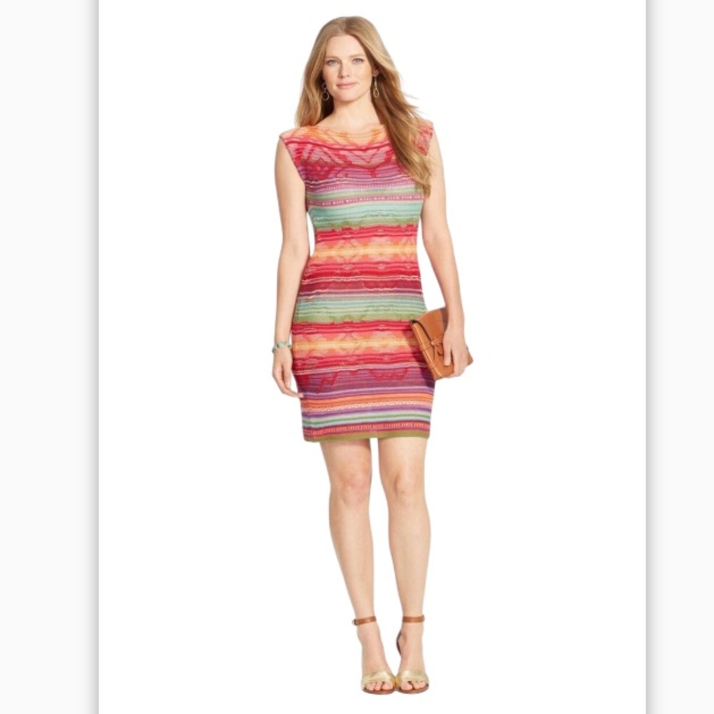 LAUREN Ralph Lauren Aztec/Tribal
Lined  linen Sleeveless holiday dress XS